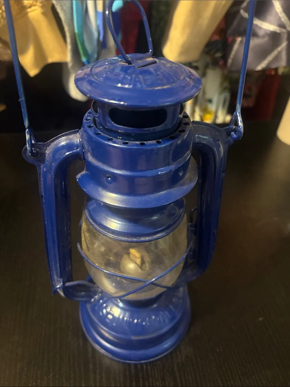 Bright Blue Metal Farmhouse Lantern - Home Accents